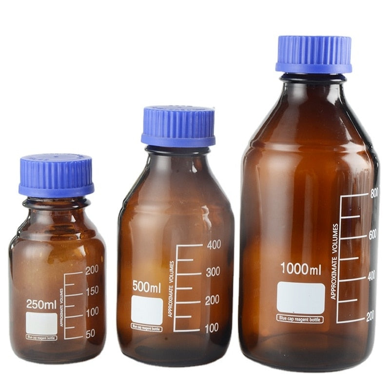 Laboratory High-quality 50ml 100ml 250ml 500ml 1000ml Glass Reagent Bottle Brown Screw Glass Reagent Bottle - Scienmart