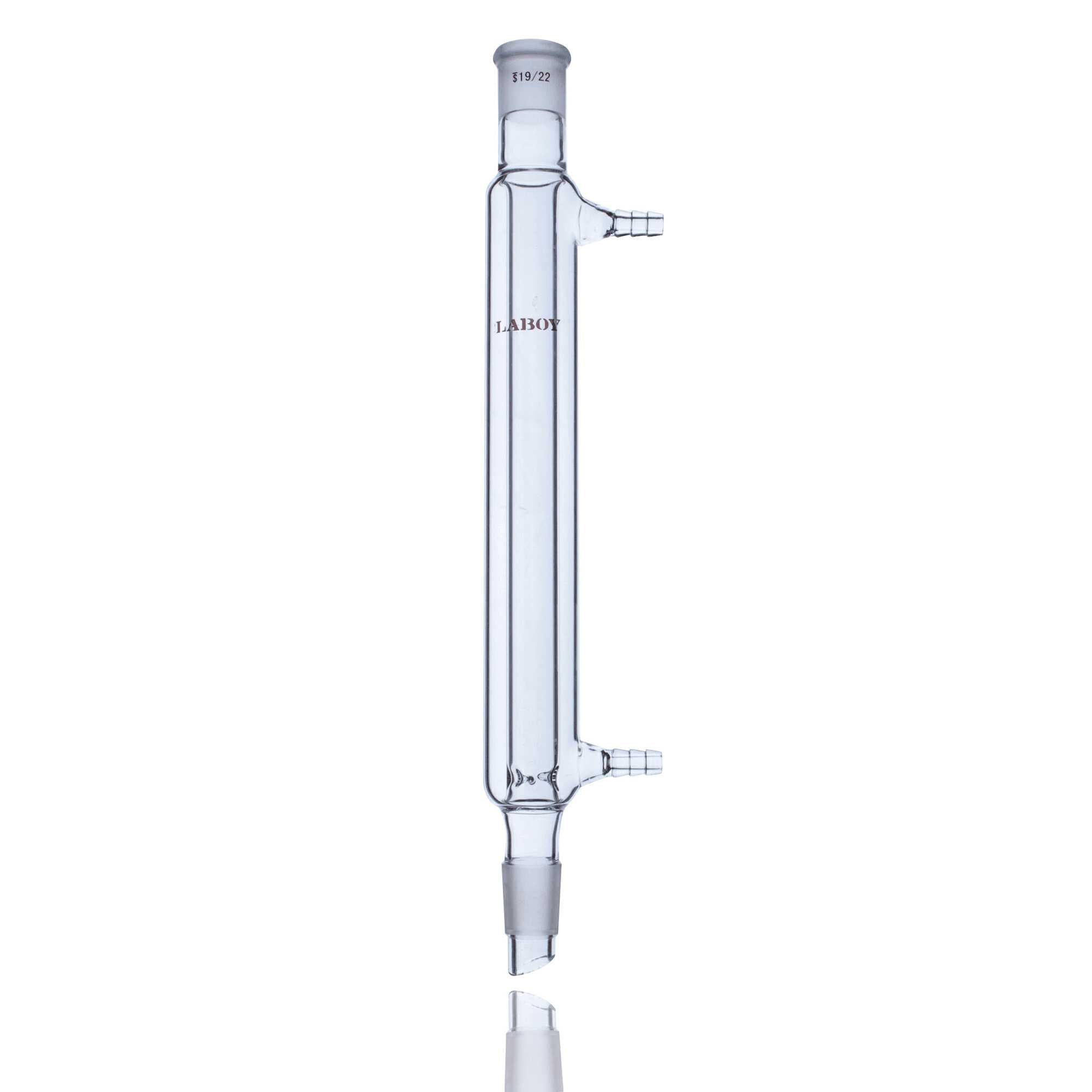 Distillation Condenser 200mm In Jacket Length With 14/20 Joints And Hose Connections