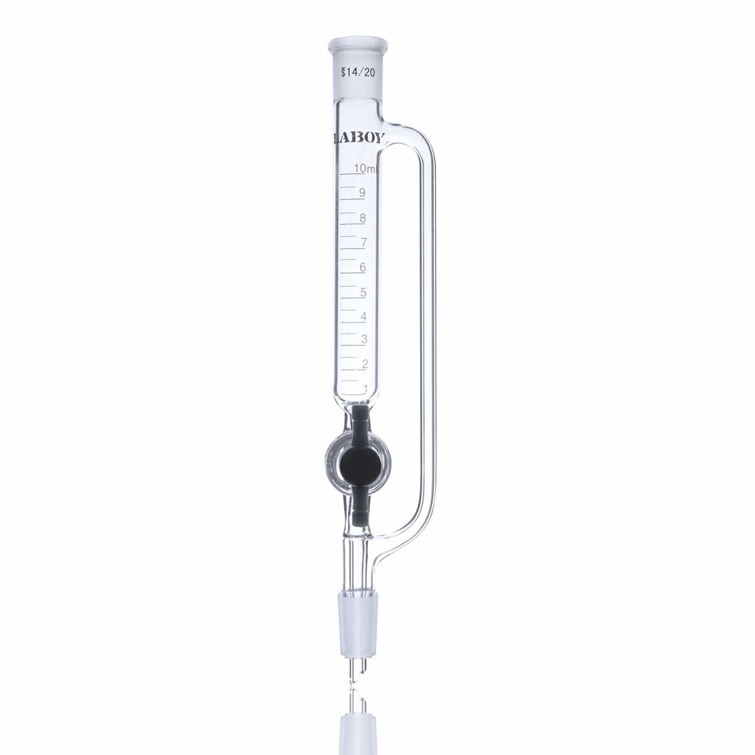 Laboy Glass Pressure-Equalizing Dropping Funnel with PTFE Stopcock and Standard Taper Joints