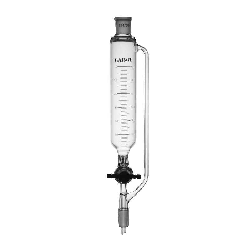 Laboy Glass Pressure-Equalizing Dropping Funnel with PTFE Stopcock and Standard Taper Joints