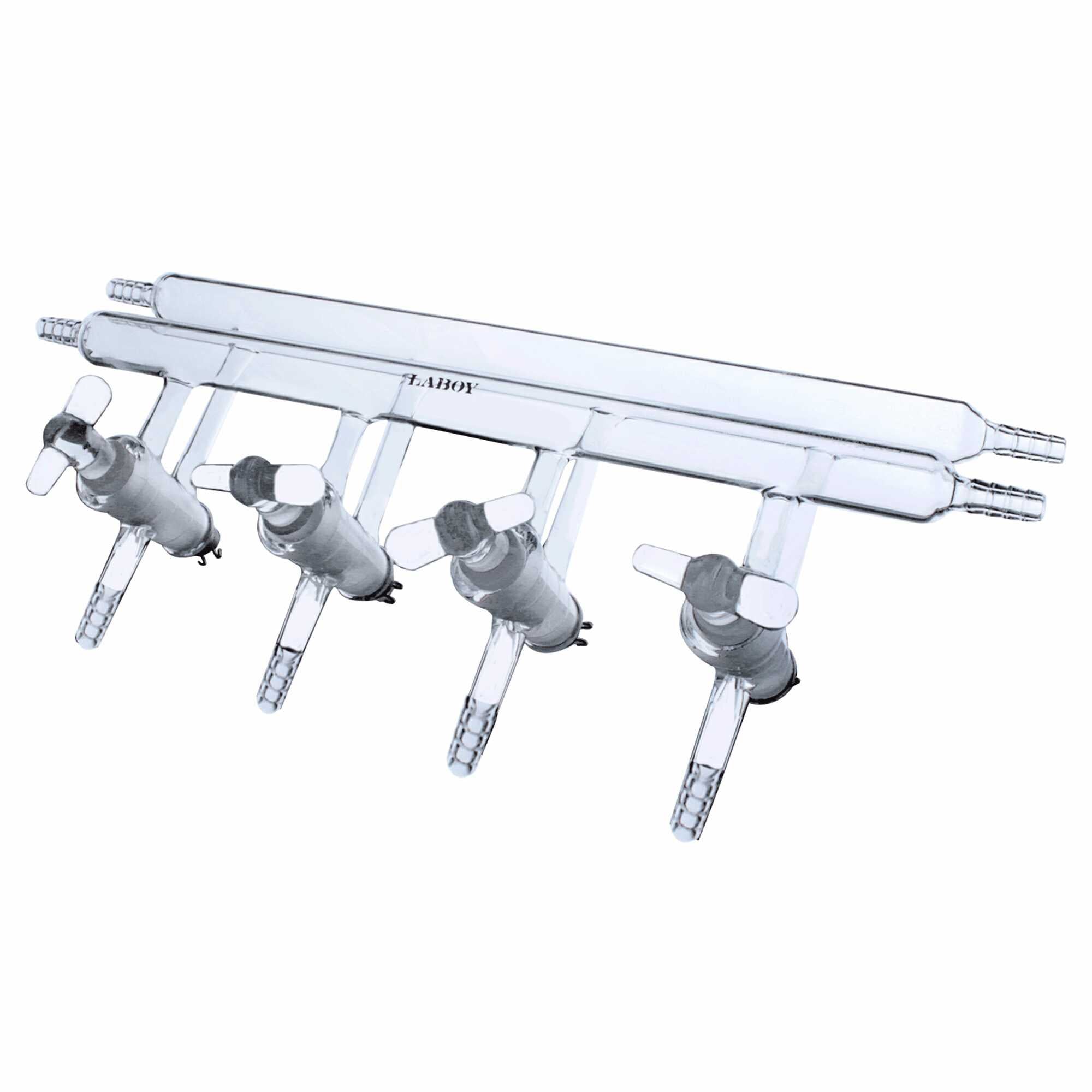 Glass Double Vacuum Manifold with Solid Glass Stopcocks High Vacuum Gas Distributor for Schlenk Line - Scienmart